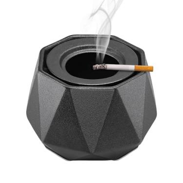 Imagem de Cinzeiro de cerâmica com tampa, cinzeiro de charuto impermeável e sem fumaça, uso interno ou externo - decoração de mesa de escritório em casa, decoração de mesa ao ar livre, presente ideal para