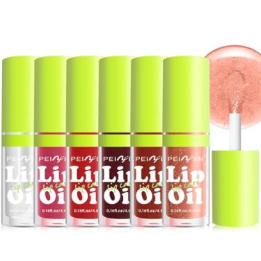 Imagem de LemonSac 6 Cores De Óleo Labial, Gloss Intenso, Cabeça Pincel Grande, Hidratante Brilhante, Transparente, Com Cor, Preenchedor, Duradouro, Nutritivo, Não Pegajoso, Fresco, Transparente E Suave (Conj