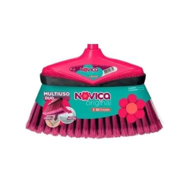 Imagem de Vassoura Noviça Original Multiuso Sem Cabo Varrição Eficiente Piso Interno Externo Conforto Durabilidade Piso Terreno Sujeira Leve Pesada