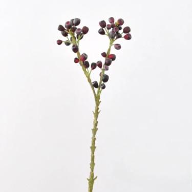 Imagem de 54 cm Plantas verdes artificiais Ramos de eucalipto Decoração para casa Ramos de frutas Buquê Arranjo de flores Acessórios (vinho tinto)