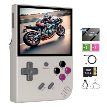 Imagem de RG35XX Plus Retro Game Consoles Handheld Game Console with 64G TF Card 3.5 inch IPS Screen Linux System RG35XXPlus Classic Emulator Gaming Console with 6900 Games 5G WiFi Bluetooth HDMI TV Output Gray