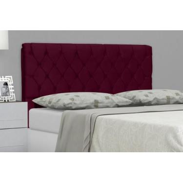 Imagem de Cabeceira para Cama Box King 195 Cm Imperatriz - Suede Vinho - In-9 De