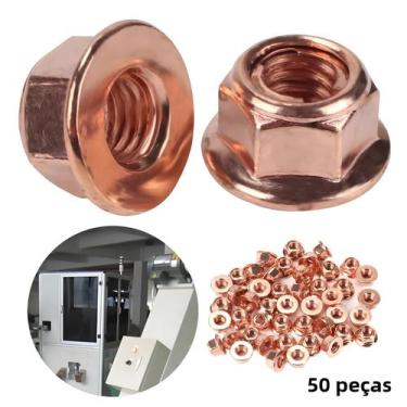 Imagem de M8 SW13 Porcas De Bloqueio De Escape Banhadas a Cobre 50pcs Parafuso S