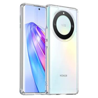 Imagem de HTXWXJC Capa para Honor X9a, Honor Magic5 Lite RMO-NX1 RMO-NX3, capa rígida de policarbonato transparente à prova de choque fina para Honor X9a Crystal Clear