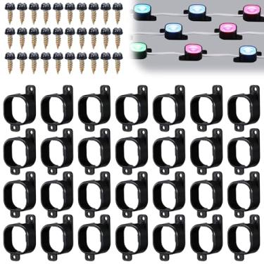 Imagem de Beeveer 70 conjuntos de clipes de montagem de luz externa compatíveis com Govee H706 com parafuso 140, instalação segura para extensão de luzes externas permanentes (preto)