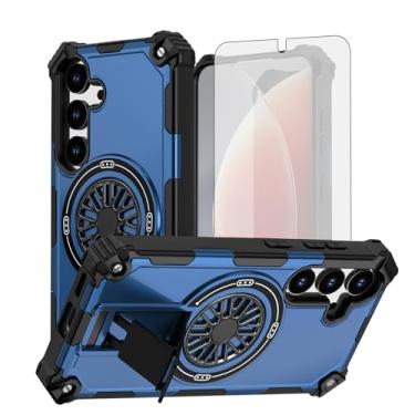 Imagem de Asuwish Capa de celular para Samsung Galaxy S24/S25 5G com protetor de tela de vidro temperado e suporte magnético à prova de choque acessórios de celular fino S 24 24S 25 25S G5 SM-S931U feminino