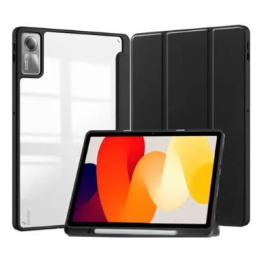 Imagem de Capa Flip Protetora com Fundo Transparente para Redmi Pad SE, 11 Polegadas 2023 (Preto)