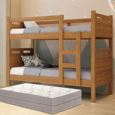 Imagem de Beliche Moderna Vira duas Camas + 2 Colchões D33 Premium - Poloshop E-