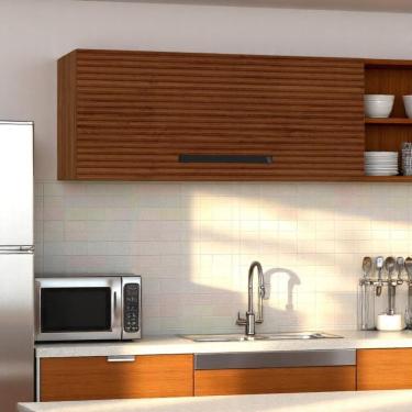 Imagem de Armário Refrigerador 700 Lapis Nogueira Ripado