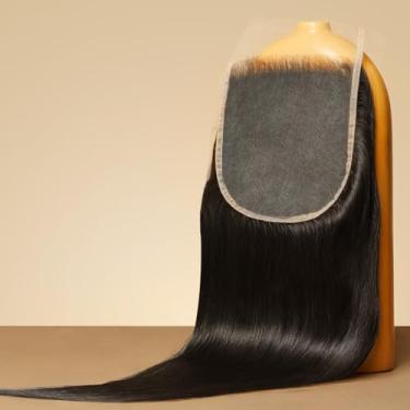 Imagem de Triippy Cabelo cru 15 x 15 HD Lace Encerramento Liso Menos Queda do Que Cabelo Virgem Comum, 0,10 mm Ultra-Fino 15 x 15 Renda Suíça Real HD com 100% Cabelo Humano Cambojano cru (45 cm)