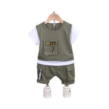 Imagem de Conjunto de Verão Casual para Bebês - Camiseta e Shorts 2 Peças, 12 mi