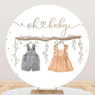 Imagem de Yeele 2 x 2 m, fundo redondo revelador de gênero rústico, ramo de árvore, menino ou menina, fundo fotográfico para chá de bebê, decoração de festa de chá de bebê, acessório para sessão de fotos