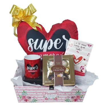 Imagem de Kit De Presente Almofada Caneca Chocolate Cesta De Amor - Presentes Me