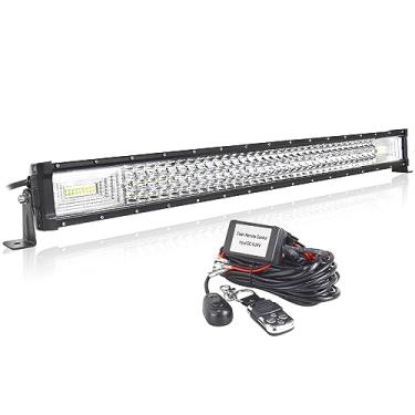 Imagem de AUXTINGS Barra De Luz Led Reta 32" 405W Para Carro Com Controle Remoto Estroboscópico 12V, Kit Cabos, Holofote 6000K, Lâmpada Trabalho Direção Tripla Jeep, Caminhão Off-Road, Suv 4X4