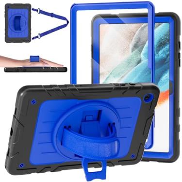 Imagem de Stweap Capa para Samsung Galaxy Tab A9+/A9 Plus 11 polegadas 2023 (SM-X210/X216/X218), capa protetora resistente à prova de choque com protetor de tela, suporte giratório e alça de mão/ombro (preto +