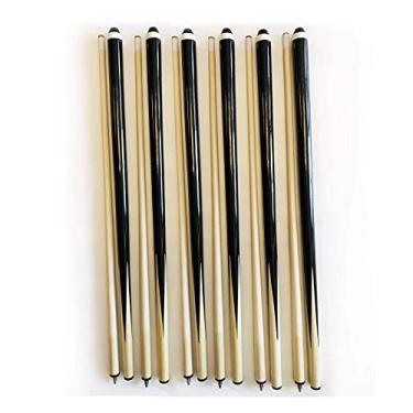 Imagem de 2 Bastões de madeira para sinuca de madeira dura de 540 ml Tacos econômicos bons para uso em casa e bar Tacos de jogo de sinuca americanos para iniciantes para iniciantes, conjunto de 6