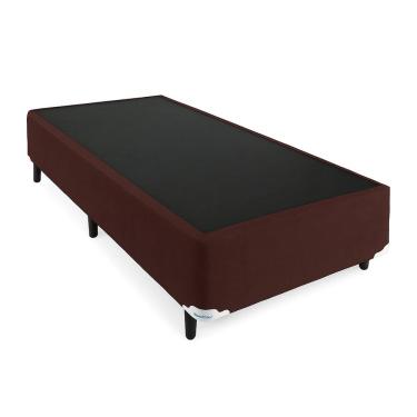 Imagem de Base Box Solteiro Suede Marrom - 78x188cm
