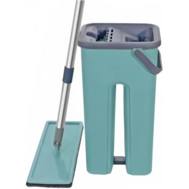 Imagem de Mop Lava E Seca Profissional E Balde Multiuso Para Limpeza Com1 Refil, Flat Mop Giratório 360°, Tira Pó, Poeira Lava E Seca, Microfibra, Esfregão Com Balde Lava E Seca Limpeza Pisos | CORES SORTIDAS