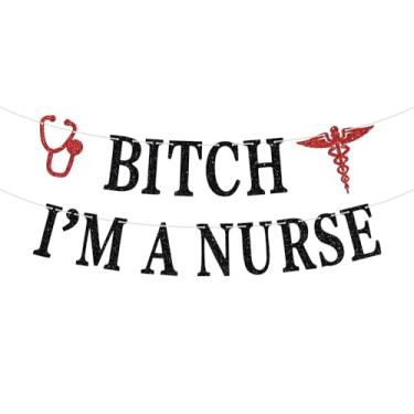 Imagem de Miss Onederful eu sou uma enfermeira banner - parabéns enfermeira graduada/acertou em cheio/rn/bsn/np- materiais de decoração para festa de formatura da escola de enfermagem, glitter preto e