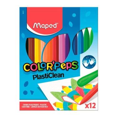 Imagem de Giz plástico Color``Peps Plasticlean 12 cores 862011 - Maped
