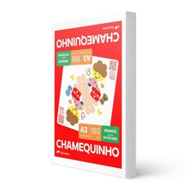 Imagem de Papel sulfite A3 180g 297x420 com 50 folhas Chamequinho