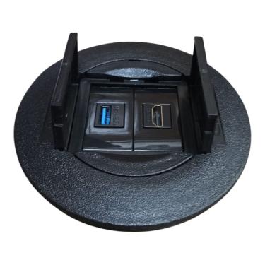 Imagem de Mini Caixa de Embutir Redonda 1 EMENDA USB 1 HDMI