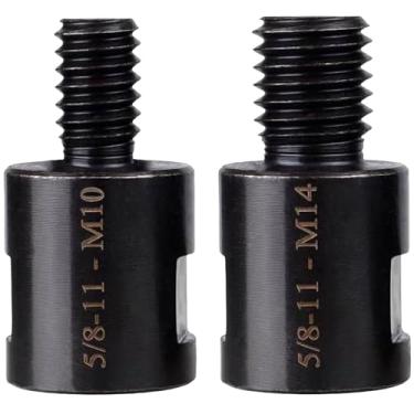 Imagem de 2 adaptadores de conversor de esmerilhadeira angular, preto, 5/20.3 cm-11 fêmea para M14/M10 macho conversor de rosca adaptador de interface universal adaptador de metal resistente à ferrugem para