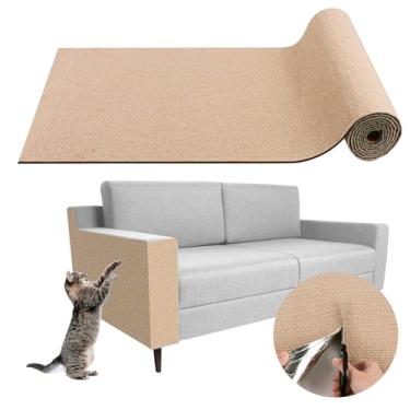 Imagem de Tapete de arranhador para gatos de escalada, tapete de arranhar para gatos, 100 x 40 cm, tapete autoadesivo de substituição para prateleiras de árvore de gato, pós-sofá, parede, móveis, degraus