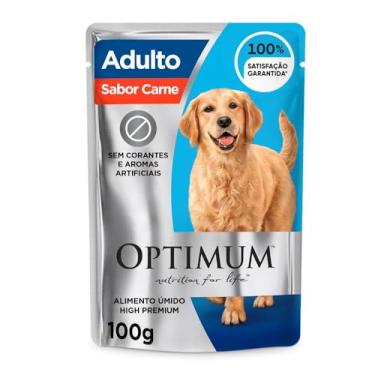 Imagem de Ração Úmida Optimum Sachê para Cães Adultos Sabor Carne 100g
