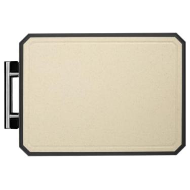 Imagem de DJAPWPX Tábua de corte de aço inoxidável segura para carne sólida, fácil de limpar, tábua de corte dupla face, multiuso, conjunto de tábua de cortar portátil para cozinhar