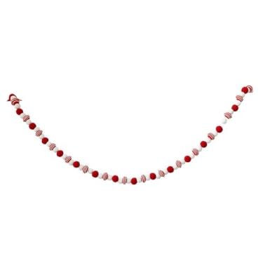 Imagem de Fancyes Guirlanda de bolas de feltro de Natal, faixa de corda pendurada para fotos internas e externas, decoração de parede para árvore de Natal