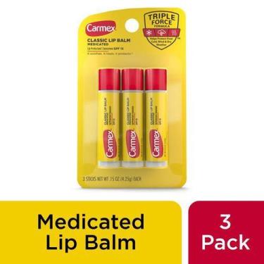 Imagem de Hidratante Labial, Classic Medicated, Stick, Kit com 3 Unidades, Carme