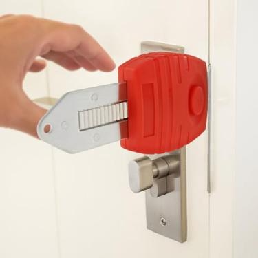 Imagem de Fechadura de porta portátil, trava de porta de viagem, trava de segurança fácil de transportar para privacidade e segurança adicionais, bloqueio antifurto fácil de usar para apartamento de hotel