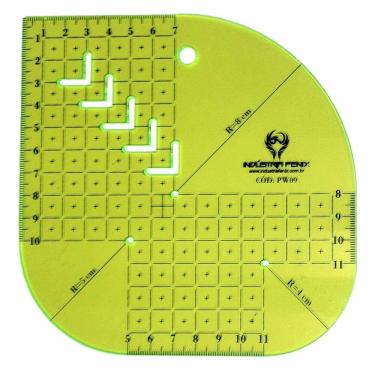 Imagem de Régua Caixa Leite Gabarito Patchwork Pw9 15 Cm Verde Fenix