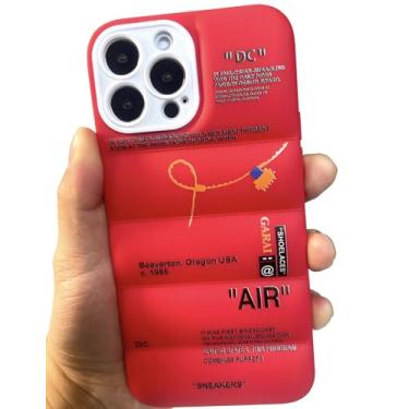 Imagem de GaraiCkeey Capa de telefone de silicone acolchoada da marca de calçados esportivos para iPhone 15 Pro Max de 6,7 polegadas, tênis Ins Classic Cool Label Pattern Soft TPU Capa protetora de corpo