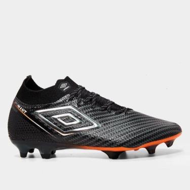 Imagem de Chuteira Campo Umbro Adamant Top Speed Pro Unissex, Preto, Prata, 40