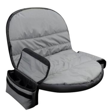 Imagem de predolo Capa de assento acolchoada para cortador de grama, capa de assento para trator, proteção para áreas externas, profissional, antiderrapante com bolso, Cinza