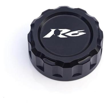 Imagem de BYYINGSUS Acessórios de motocicleta Peças universais personalidade tampa de copo de óleo de freio traseiro tampa decorativa do tanque compatível com Y&AMAHA YZF R1 R3 R6 (preto R6)