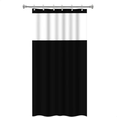 Imagem de Cortina Para Box Banheiro Com Visor Transparente Polietileno Impermeável 198x138cm Com Ganchos (Cortina Box Preta)