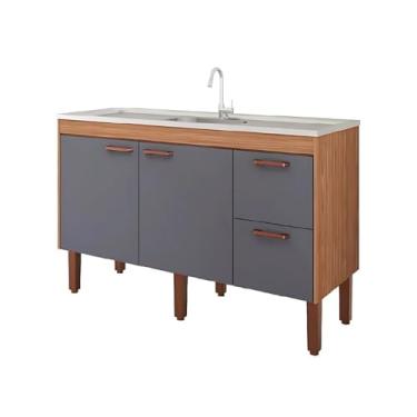 Imagem de Gabinete de Cozinha 154cm 2 Portas Balcão Madeira 100% Mdf (Freijó/Titanium)