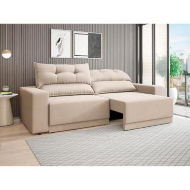 Imagem de Sofá Lord 2,00m Retrátil e Reclinável Velosuede - Netsofas - Bege