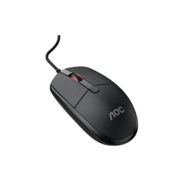 Imagem de Mouse Para Computador com Fio - Preta - AOC