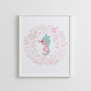 Imagem de Quadro Decorativo Quarto Infantil Bebê 25x30 Moldura - IC, cavalomarin