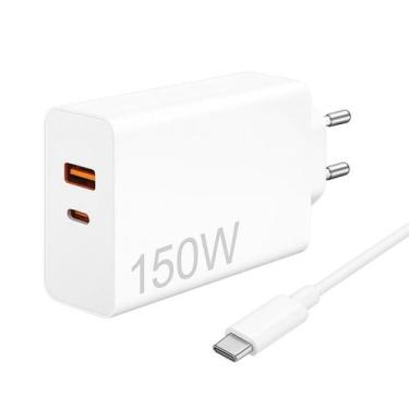 Imagem de carregador turbo tipo c fonte 150w cabo compatível xiaomi samsung carg