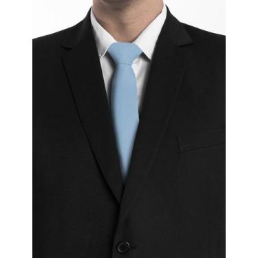 Imagem de Kit com 10 gravatas azul serenity tecido oxford slim casamento congres