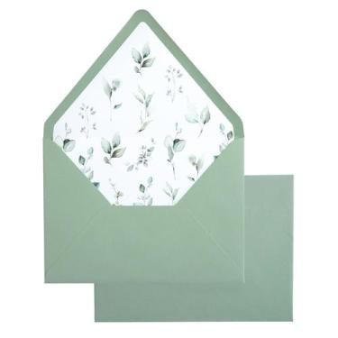 Imagem de Envelope PONATIA A7 Euro Flap Verde Sálvia 13,5 x 18,5 cm 50 unidades
