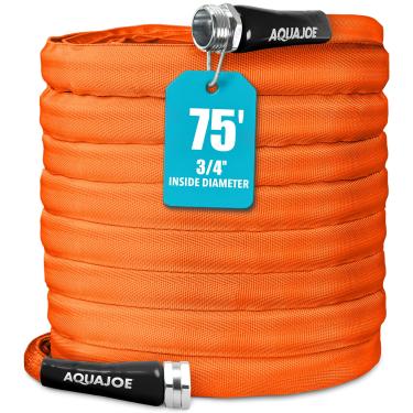 Imagem de Aqua Joe AJFJH75-34-CTR Mangueira de jardim de grau empreiteiro flexível sem torção, fluxo máximo de 1,9 m x 1,9 cm, RV e campista
