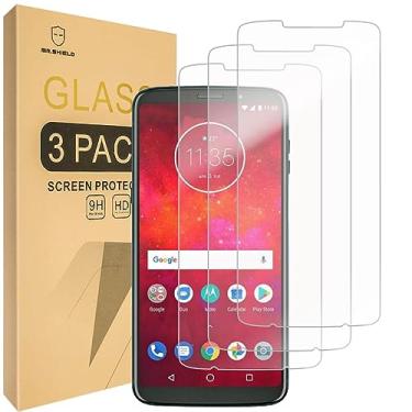 Imagem de Mr.Shield [Pacote com 3] Protetor de tela projetado para Moto Z3 Play/Moto Z3 (Verizon) [vidro temperado] [vidro japonês com dureza 9H] com substituição vitalícia