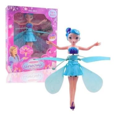 Imagem de Fada Madrinha Que Voa – Boneca Voadora Mágica e Divertida, Mini Drone Infantil Encantado ‍ (Azul)