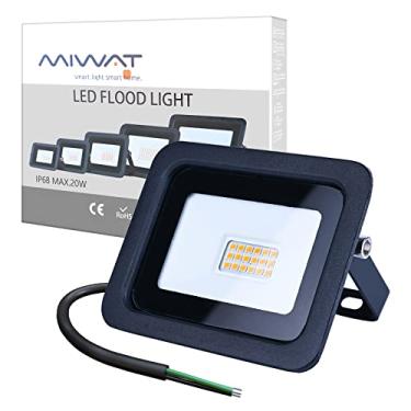 Imagem de Refletor de luz de inundação de LED ultra fino 10W 20W 30W 50W 50W 100W Miheal Lâmpada de pesquisa Led Holofotes de 110V para Jardim Externo Street Square (Branco quente, 20W)[Classe energética A +]